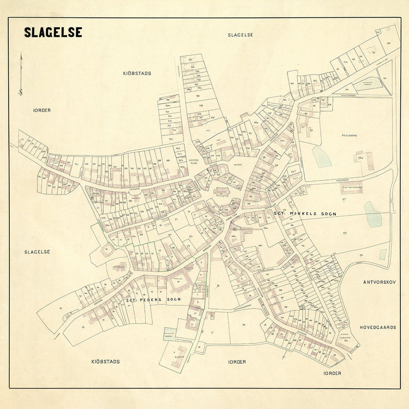 Vintage city map of Slagelse, Denmark
