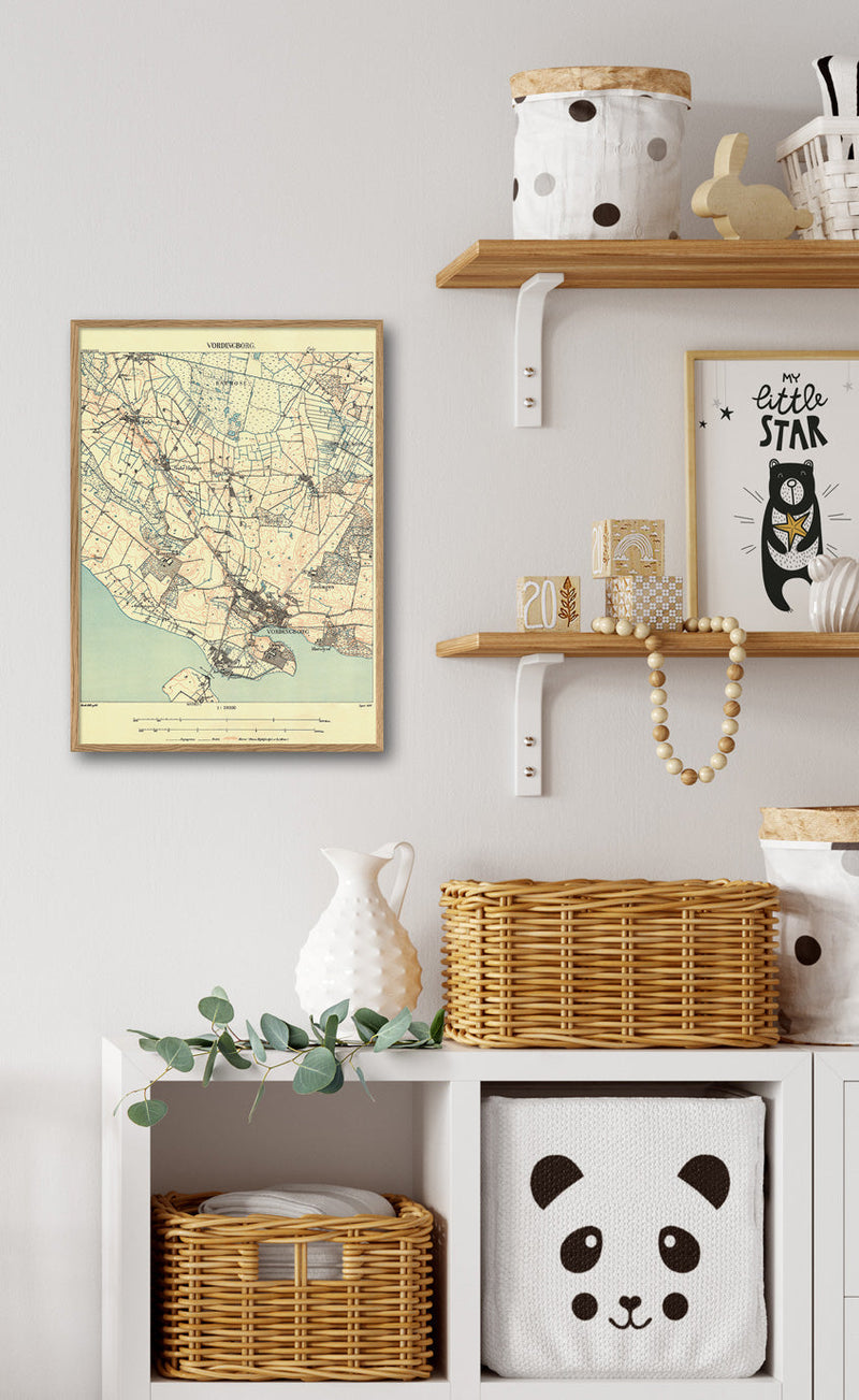 Vintage City Map of Vordingborg, Denmark