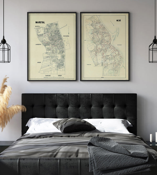 Vintage City Map of Marstal, Denmark