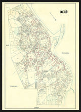 Vintage City Map of Nexø, Bornholm