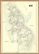 Vintage City Map of Nexø, Bornholm