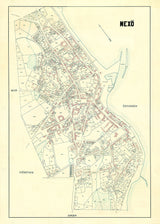 Vintage City Map of Nexø, Bornholm