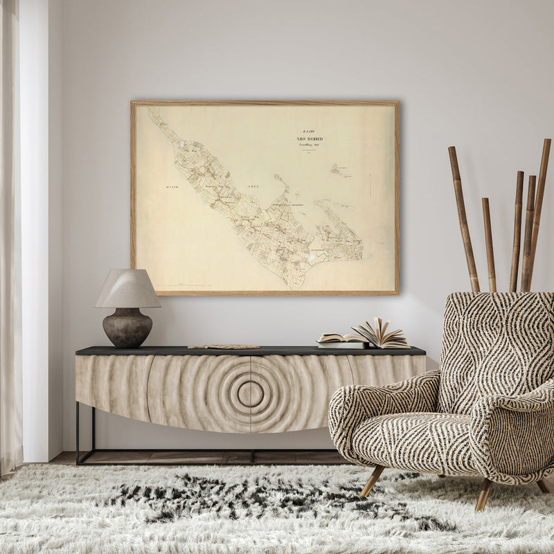 Vintage Map of Ærø, Denmark