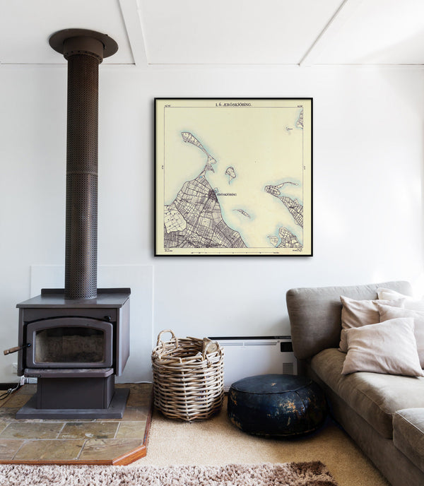 Vintage City Map of Ærøskøbing, Denmark