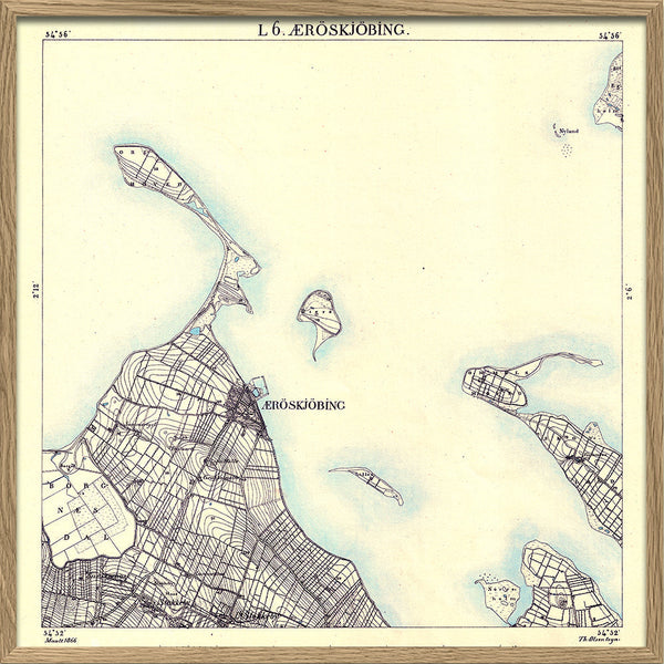 Vintage City Map of Ærøskøbing, Denmark