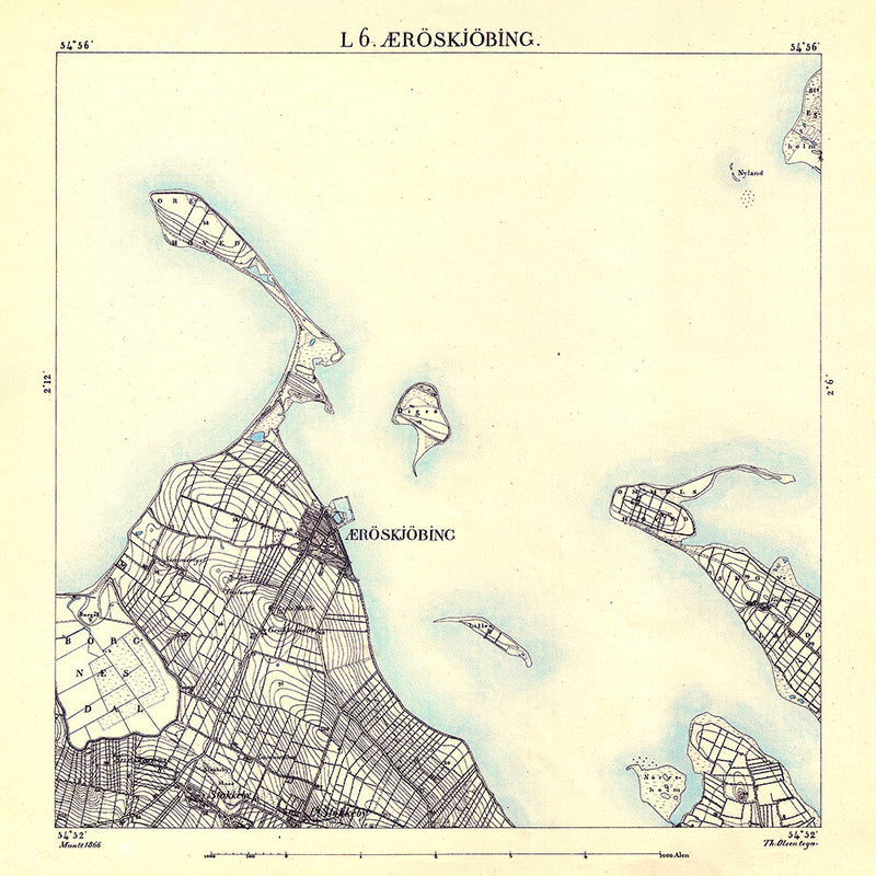 Vintage City Map of Ærøskøbing, Denmark