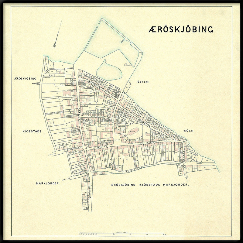 Vintage City Map of Ærøskøbing, Denmark