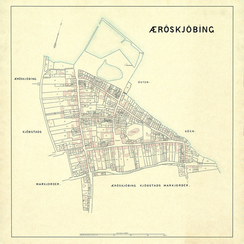 Vintage City Map of Ærøskøbing, Denmark