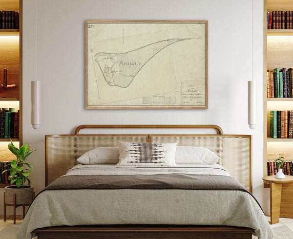 Vintage Map of Anholt, Denmark