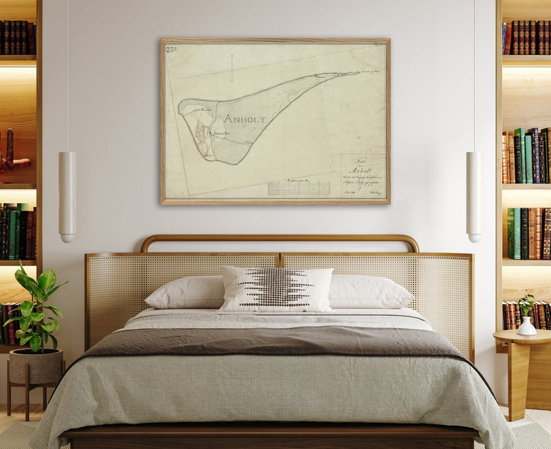 Vintage Map of Anholt, Denmark