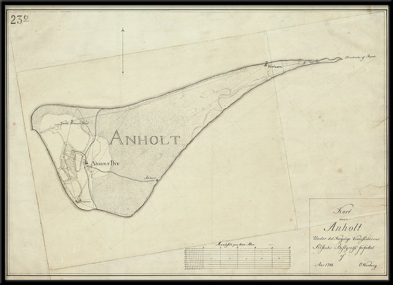 Vintage Map of Anholt, Denmark