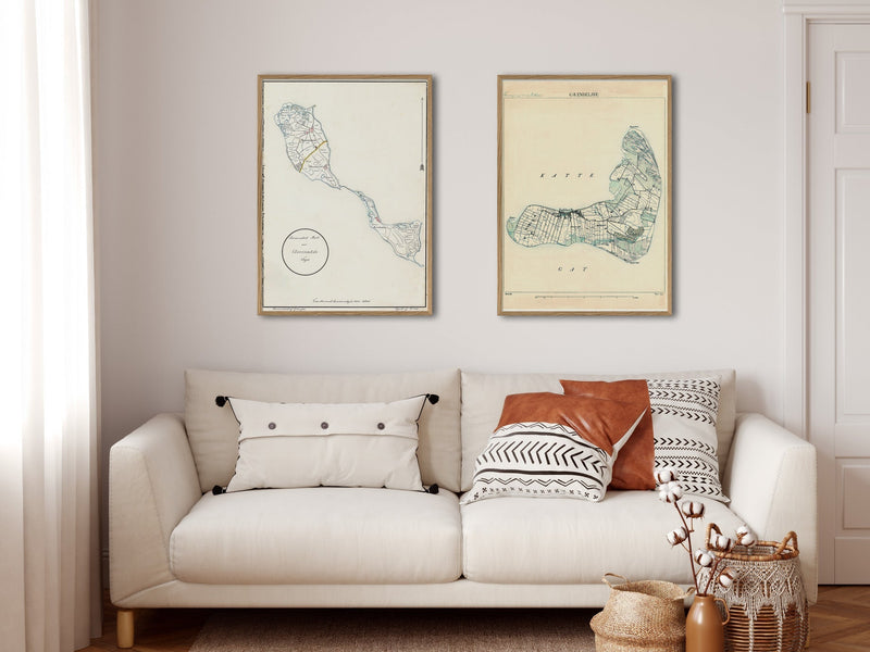 Vintage Map of Endelave, Denmark