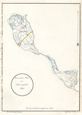 Vintage Map of Avernakø, Denmark