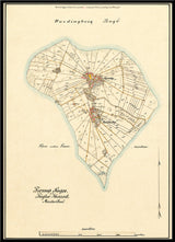 Vintage Map of Femø, Denmark