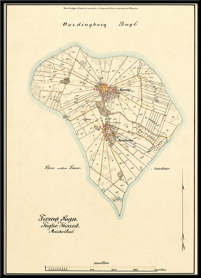 Vintage Map of Femø, Denmark