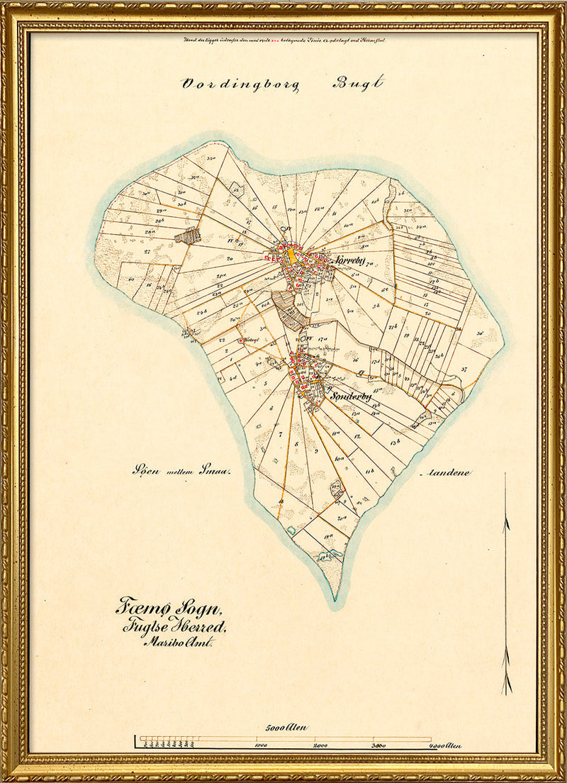 Vintage Map of Femø, Denmark