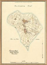 Vintage Map of Femø, Denmark