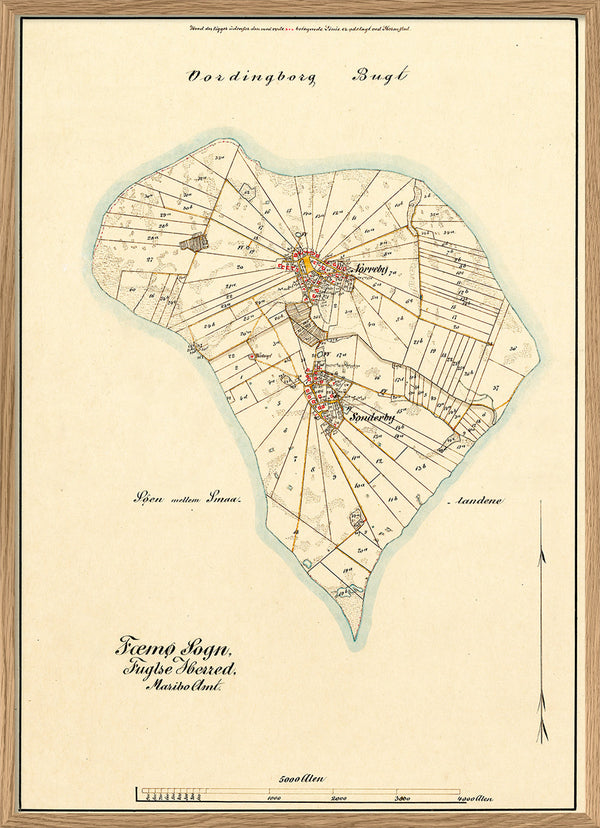 Vintage Map of Femø, Denmark