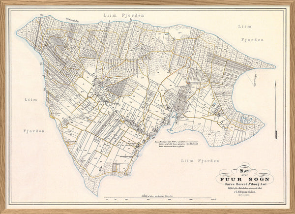 Vintage Map of Fur, Denmark