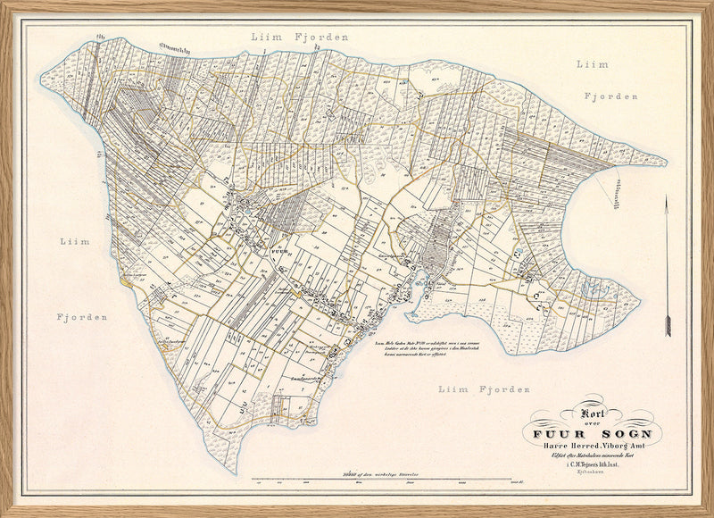 Vintage Map of Fur, Denmark