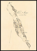 Vintage Map of Sejrø, Denmark