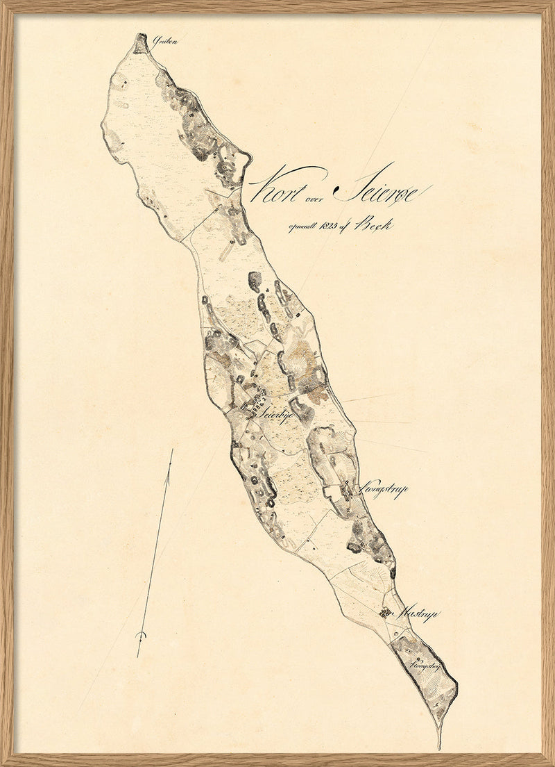 Vintage Map of Sejrø, Denmark