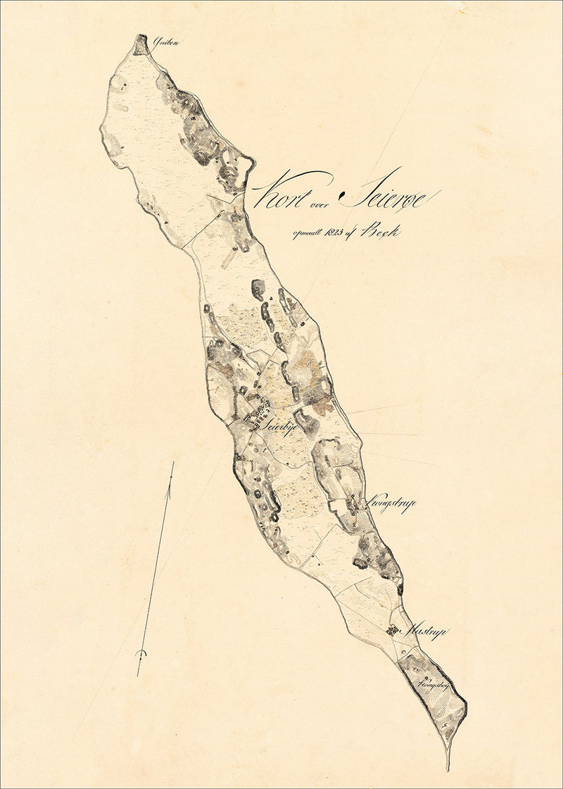 Vintage Map of Sejrø, Denmark
