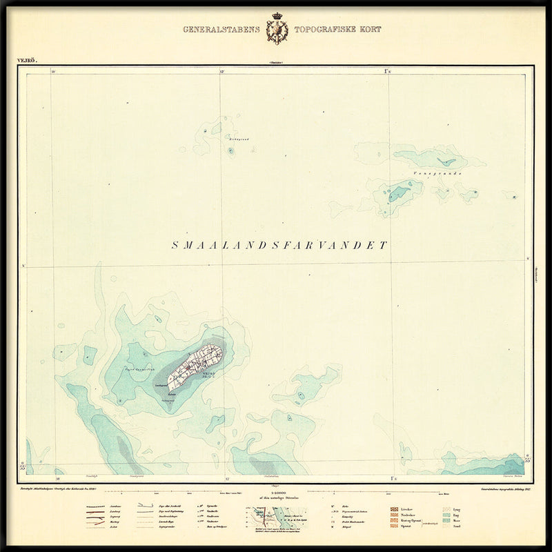 Vintage Map of Vejrø, Denmark