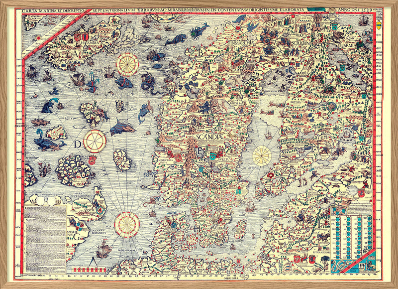 Vintage Nautical Map of Scandinavia