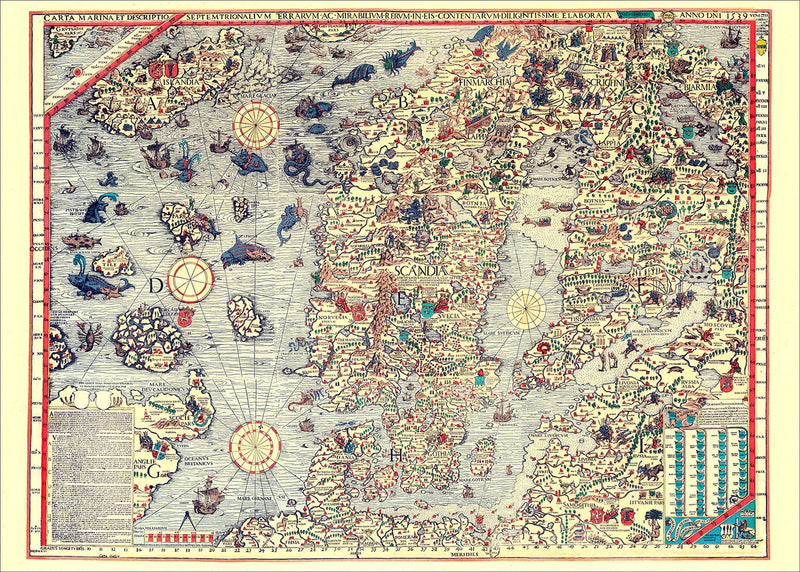 Vintage Nautical Map of Scandinavia