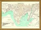 Vintage map of Christiania (Oslo)