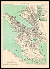 Vintage map of Bergen, Norway
