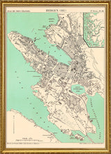 Vintage map of Bergen, Norway
