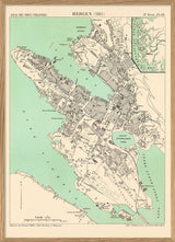 Vintage map of Bergen, Norway