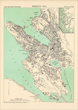 Vintage map of Bergen, Norway