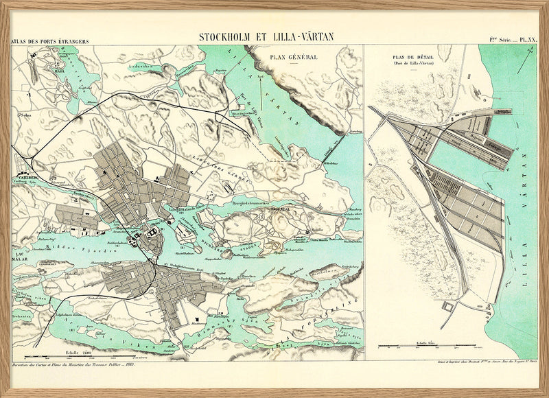 Vintage map of Stockholm