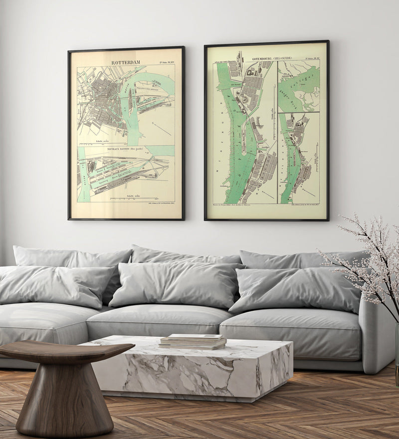 Vintage City Map of Rotterdam