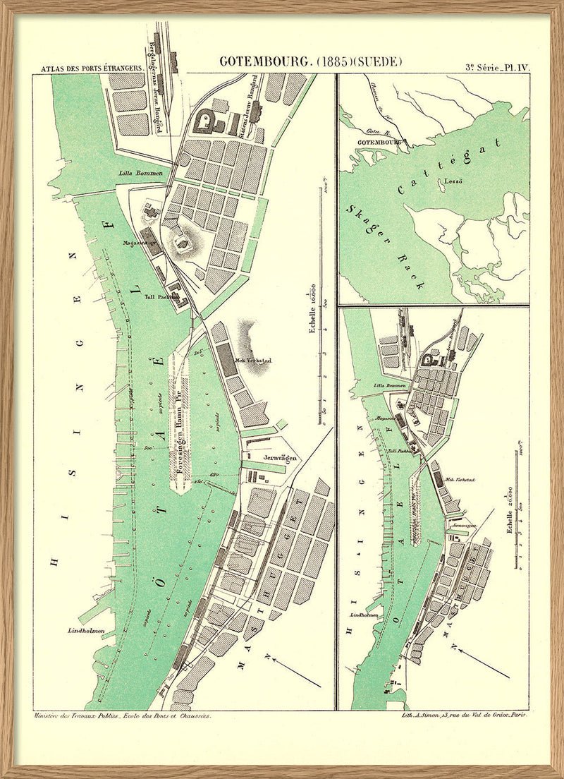 Vintage City map of Gothenburg