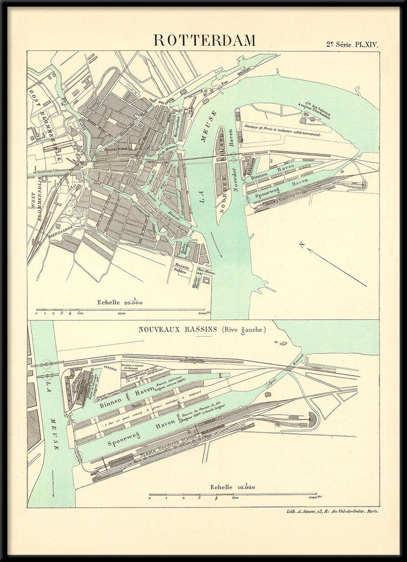 Vintage City Map of Rotterdam