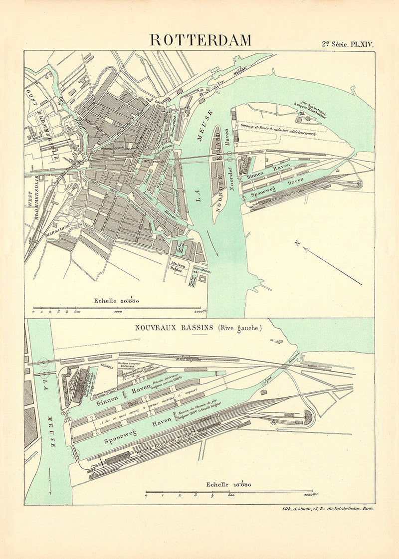 Vintage City Map of Rotterdam