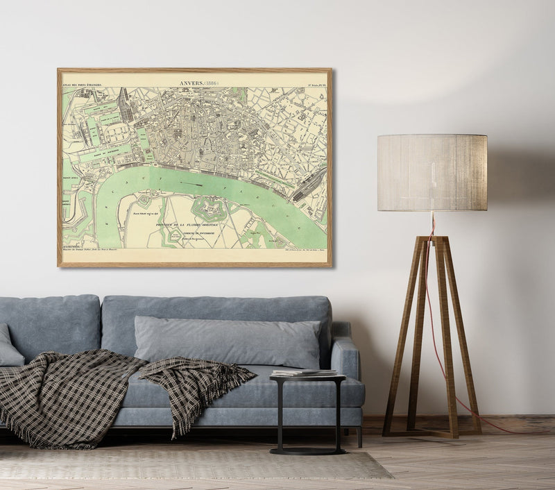 Vintage City Map of Antwerpen