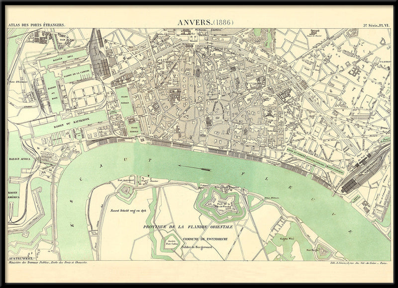 Vintage City Map of Antwerpen