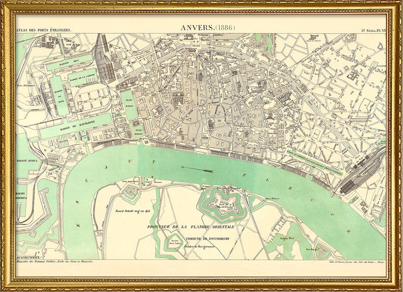 Vintage City Map of Antwerpen