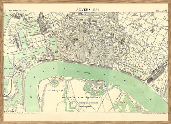 Vintage City Map of Antwerpen