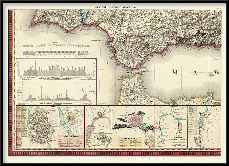 Algarve, Andalusia, Granada - Map