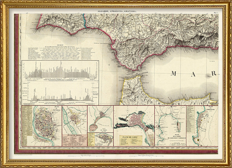 Algarve, Andalusia, Granada - Map