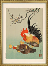 Rooster with hen and chicks