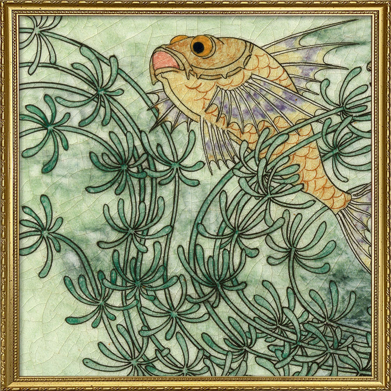 Green Tile with Fish I.