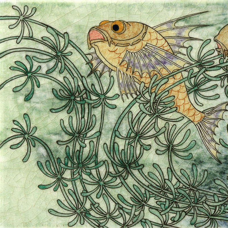 Green Tile with Fish I.