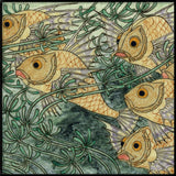 Green Tile with Fish II.